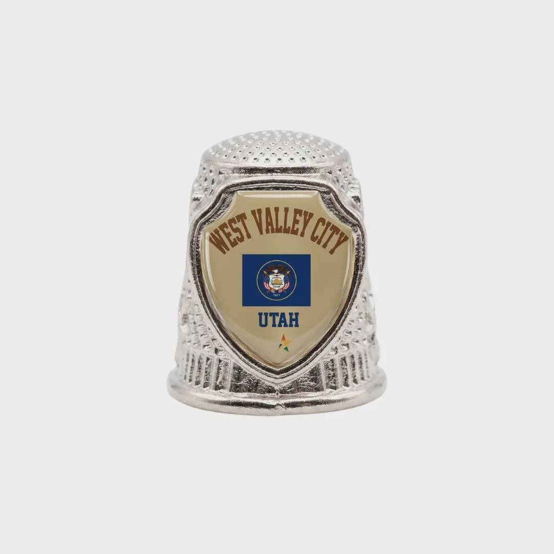 West Valley City Utah Collectible Souvenir Metal Zinc Thimble