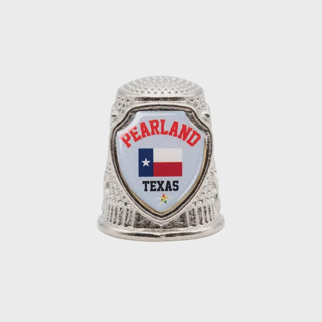 Pearland Texas Collectible Souvenir Metal Zinc Thimble