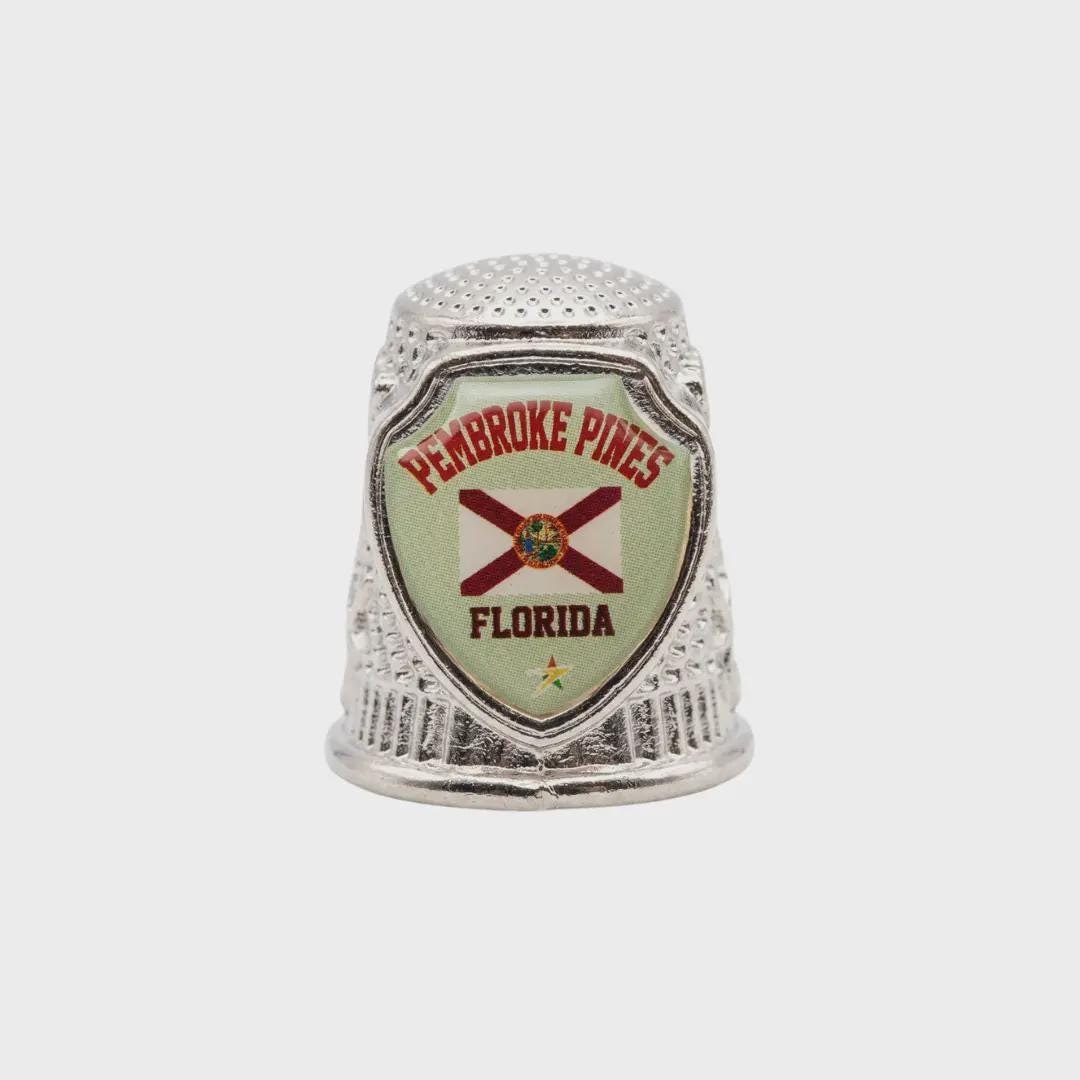 Pembroke Pines Florida Souvenir Metal Zinc Thimble