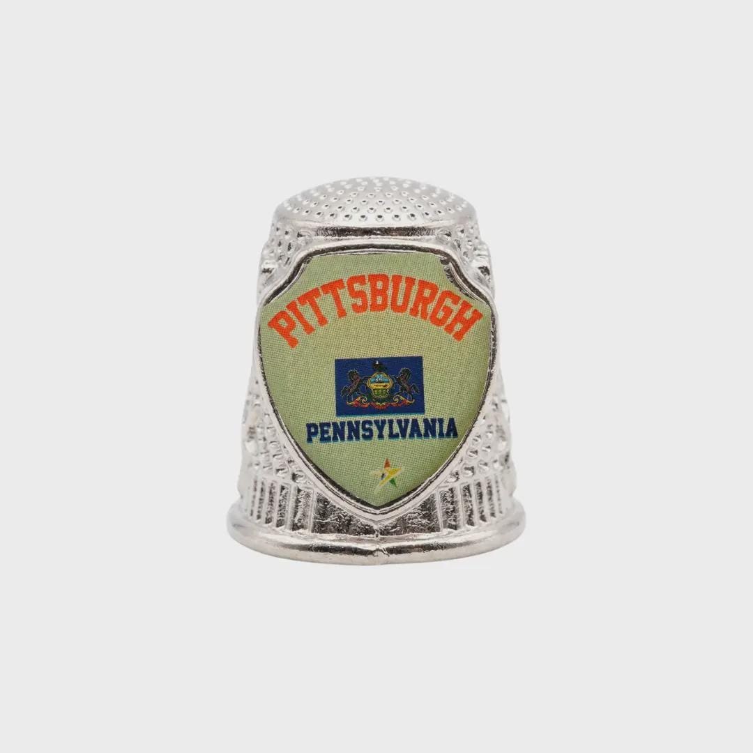 Pittsburgh Pennsylvania Souvenir Metal Zinc Thimble