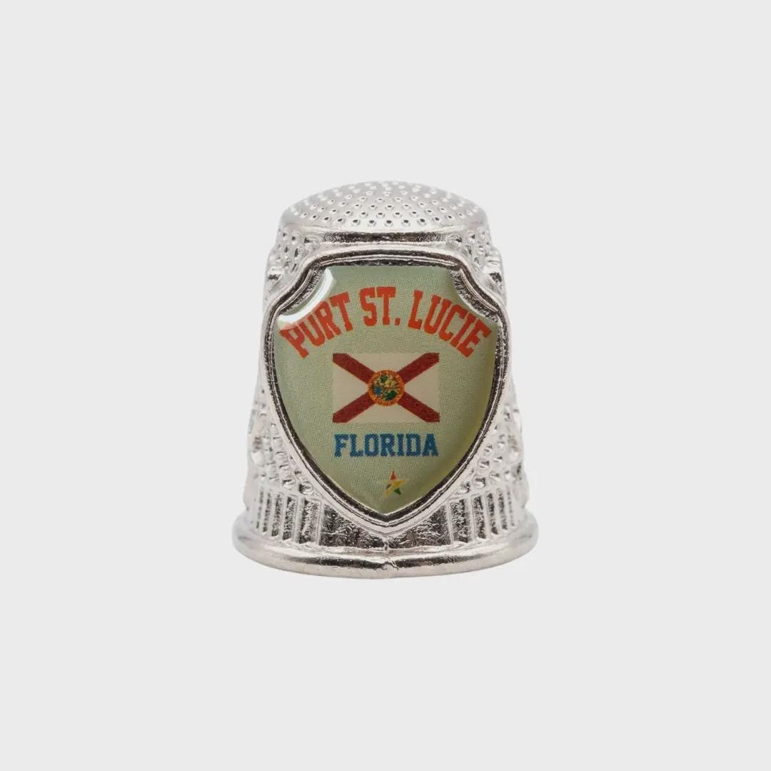 Port St Lucie Florida Collectible Souvenir Metal Zinc Thimble