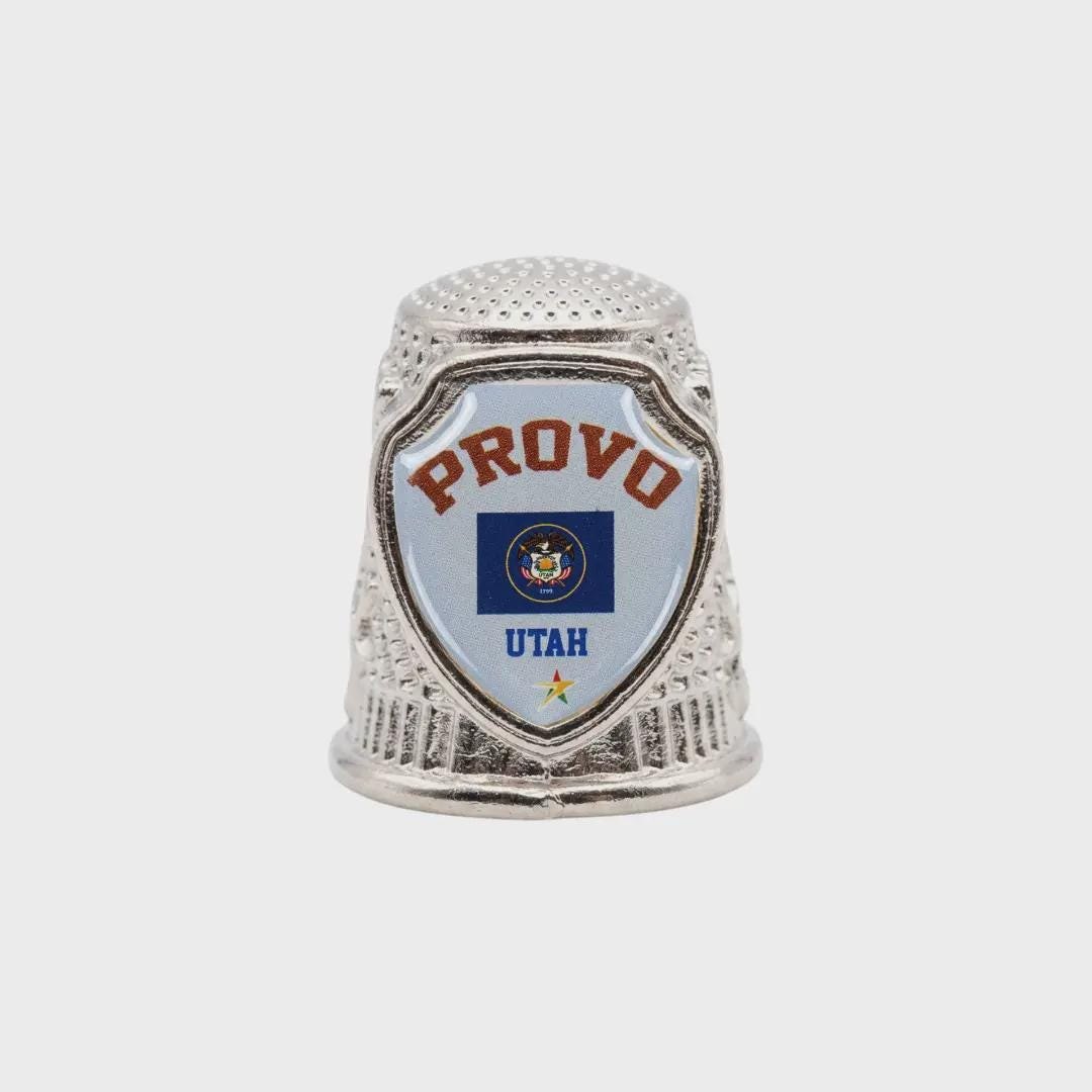 Provo Utah Collectible Souvenir Metal Zinc Thimble