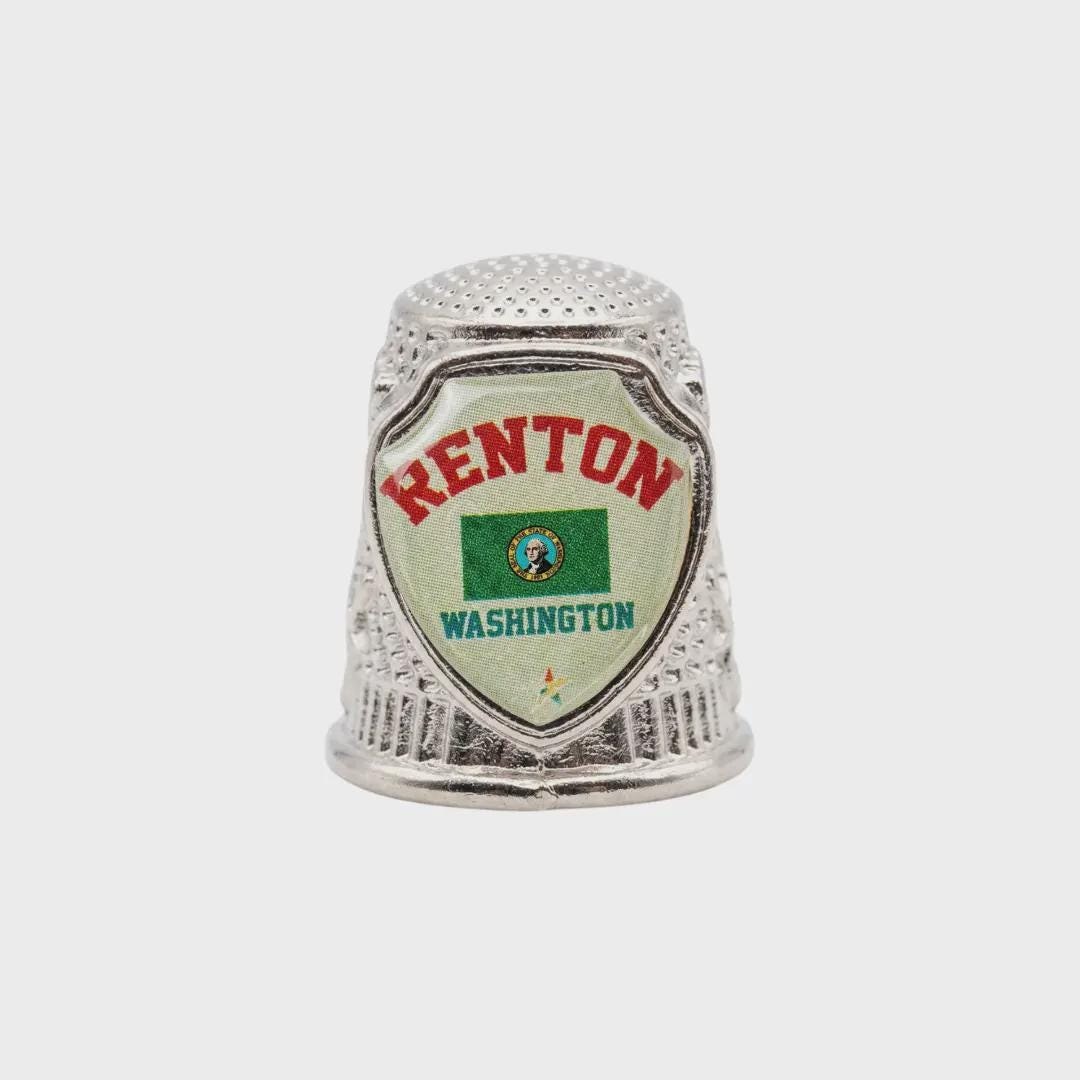 Renton Washington Collectible Souvenir Metal Zinc Thimble