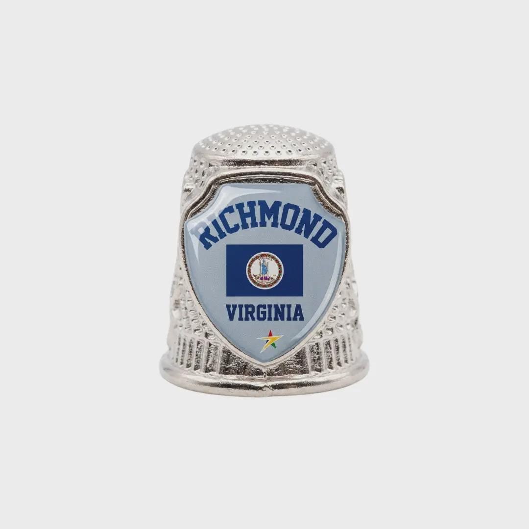 Richmond Virginia Collectible Souvenir Metal Zinc Thimble
