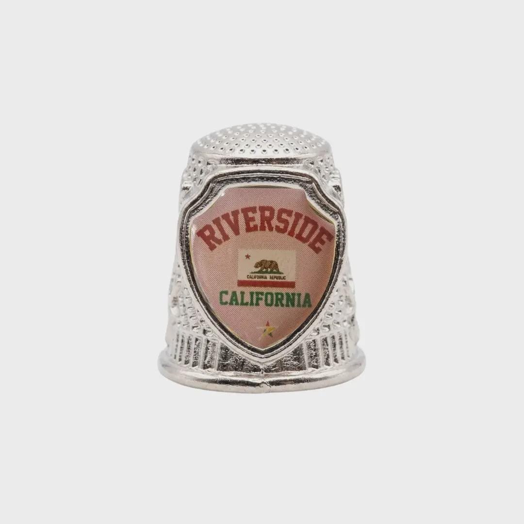 Riverside California Collectible Souvenir Metal Zinc Thimble