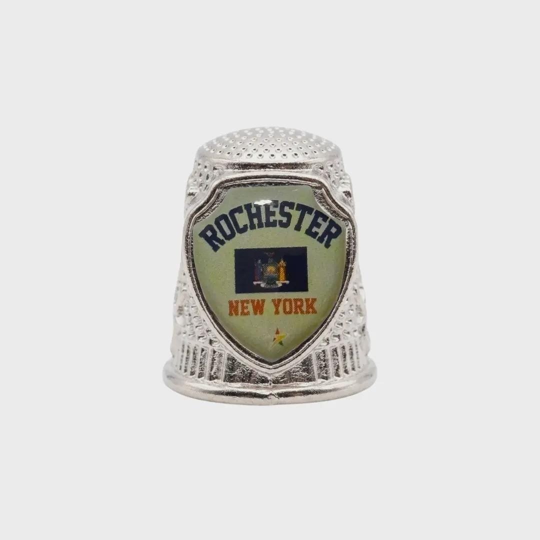 Rochester New York Collectible Souvenir Metal Zinc Thimble