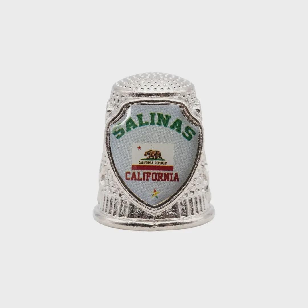Salinas California Collectible Souvenir Metal Zinc Thimble