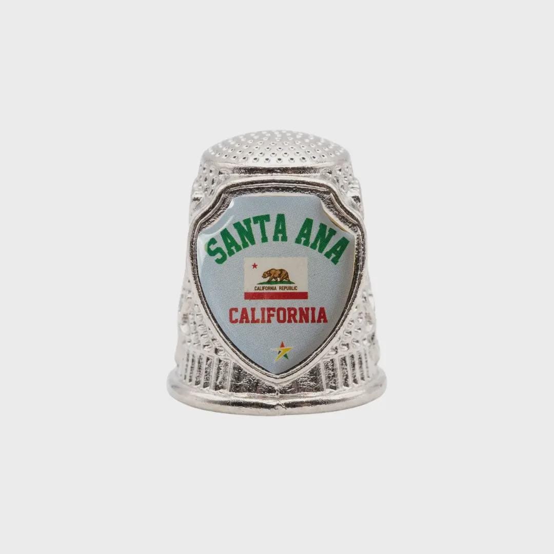 Santa Ana California Collectible Souvenir Metal Zinc Thimble