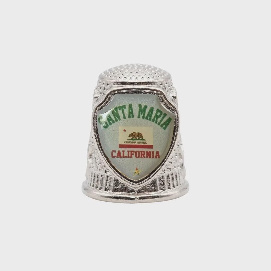 Santa Maria California Souvenir Metal Zinc Thimble