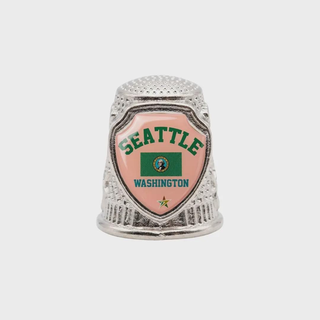 Seattle Washington Collectible Souvenir Metal Zinc Thimble
