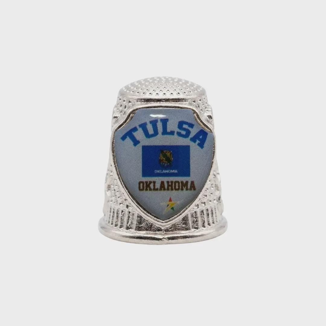 Tulsa Oklahoma Collectible Souvenir Metal Zinc Thimble