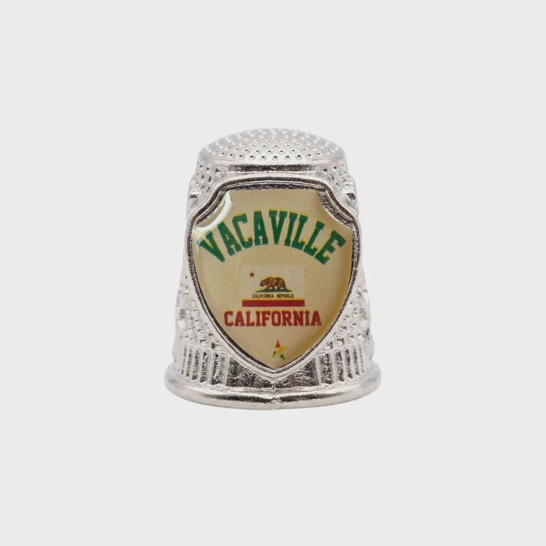 Vacaville California Collectible Souvenir Metal Zinc Thimble