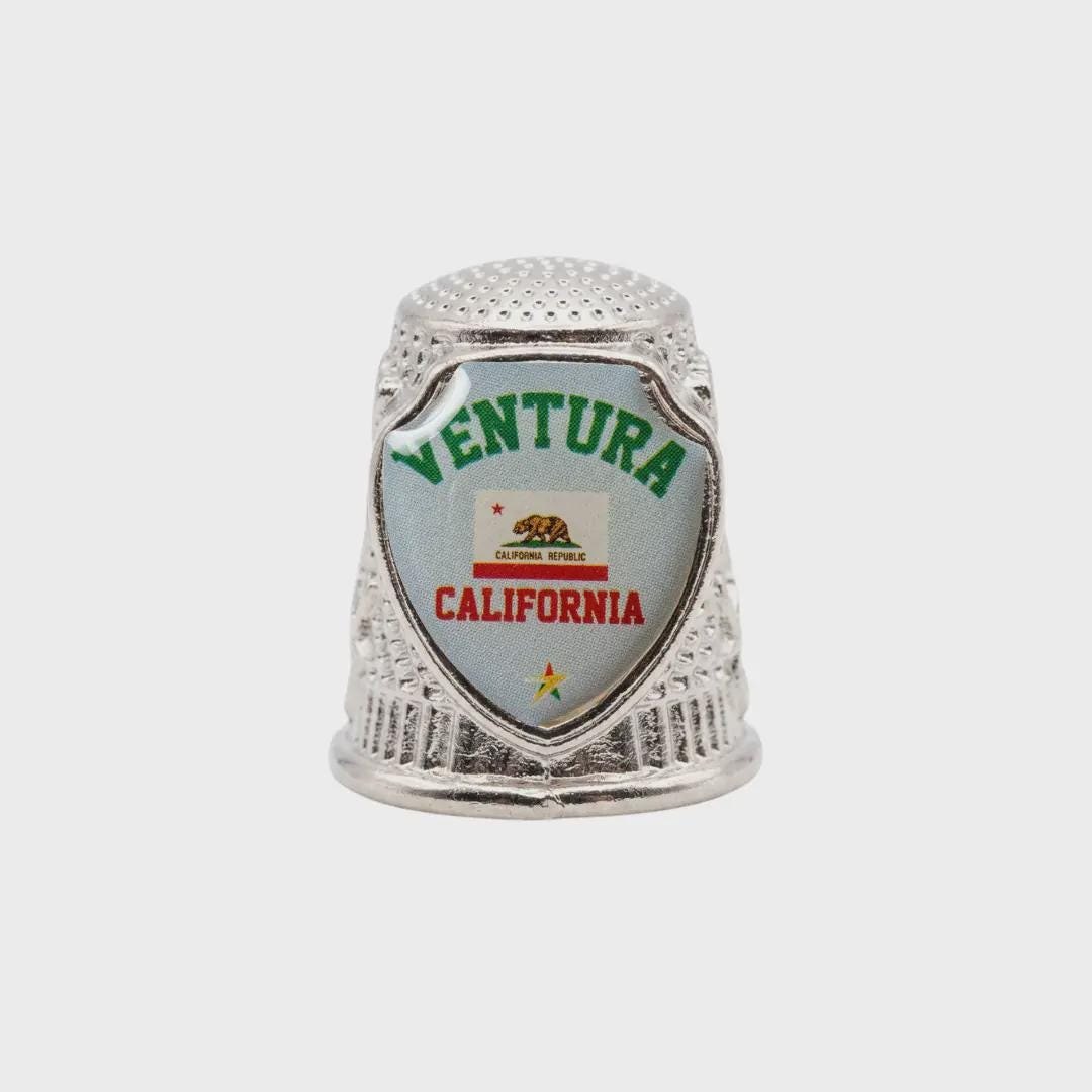 Ventura California Collectible Souvenir Metal Zinc Thimble
