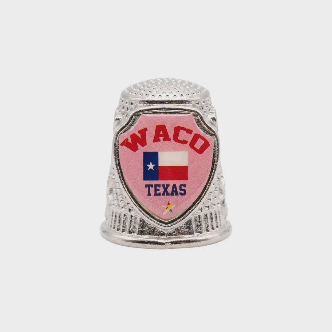 Waco Texas Collectible Souvenir Metal Zinc Thimble