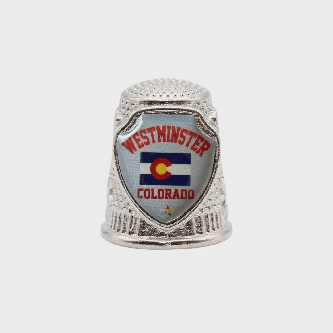 Westminster Colorado Collectible Souvenir Metal Zinc Thimble