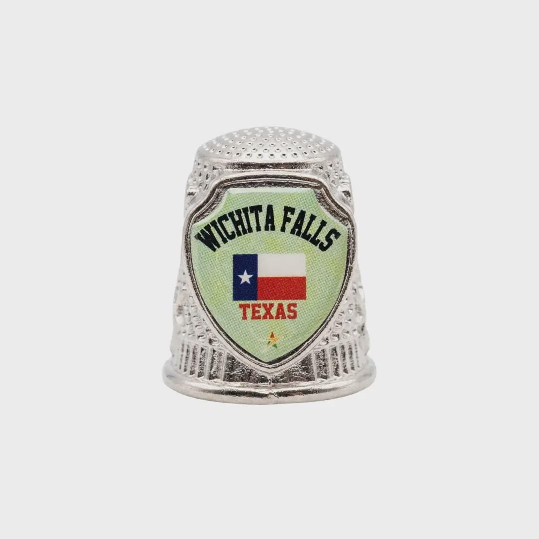 Wichita Falls Texas Collectible Souvenir Metal Zinc Thimble