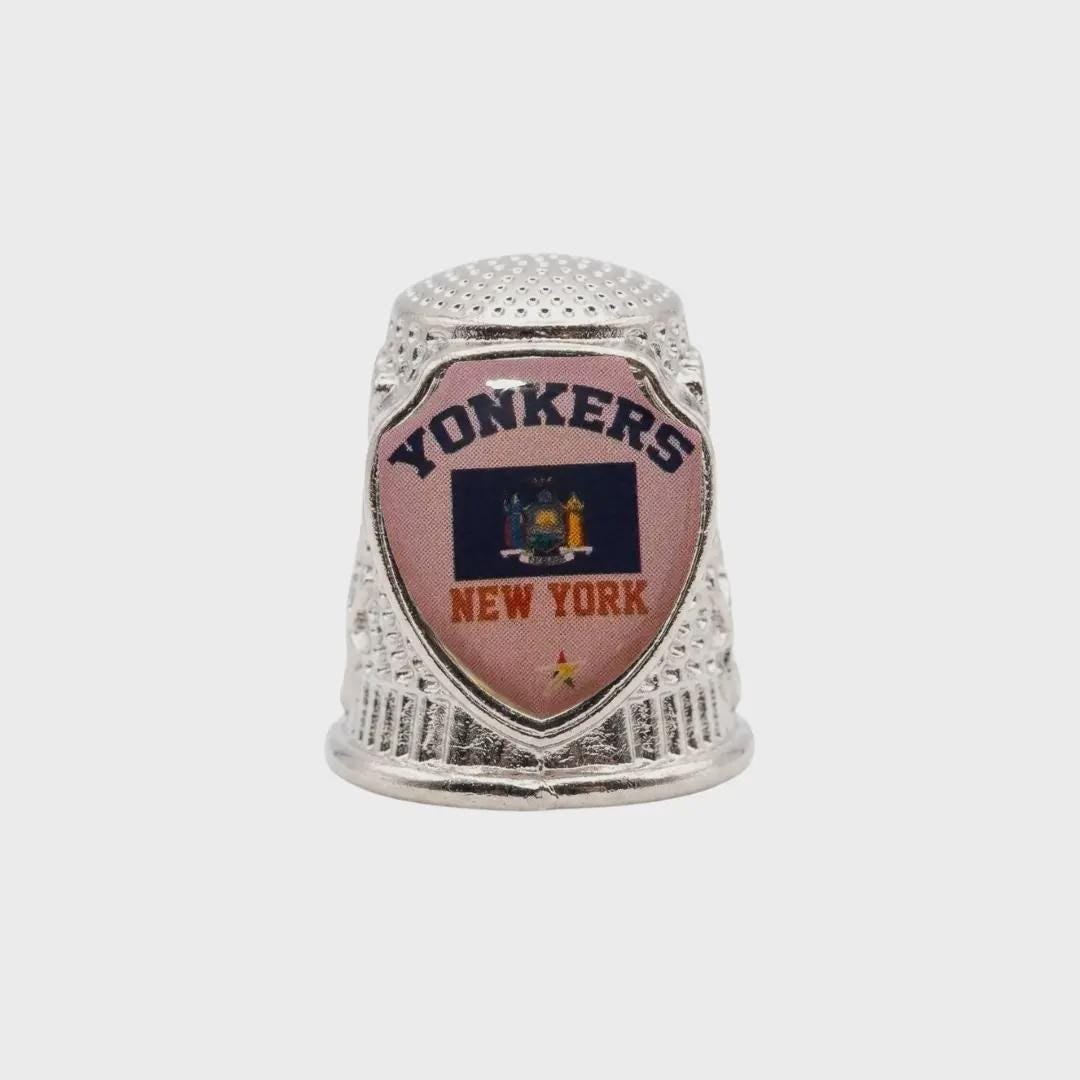 Yonkers New York Collectible Souvenir Metal Zinc Thimble