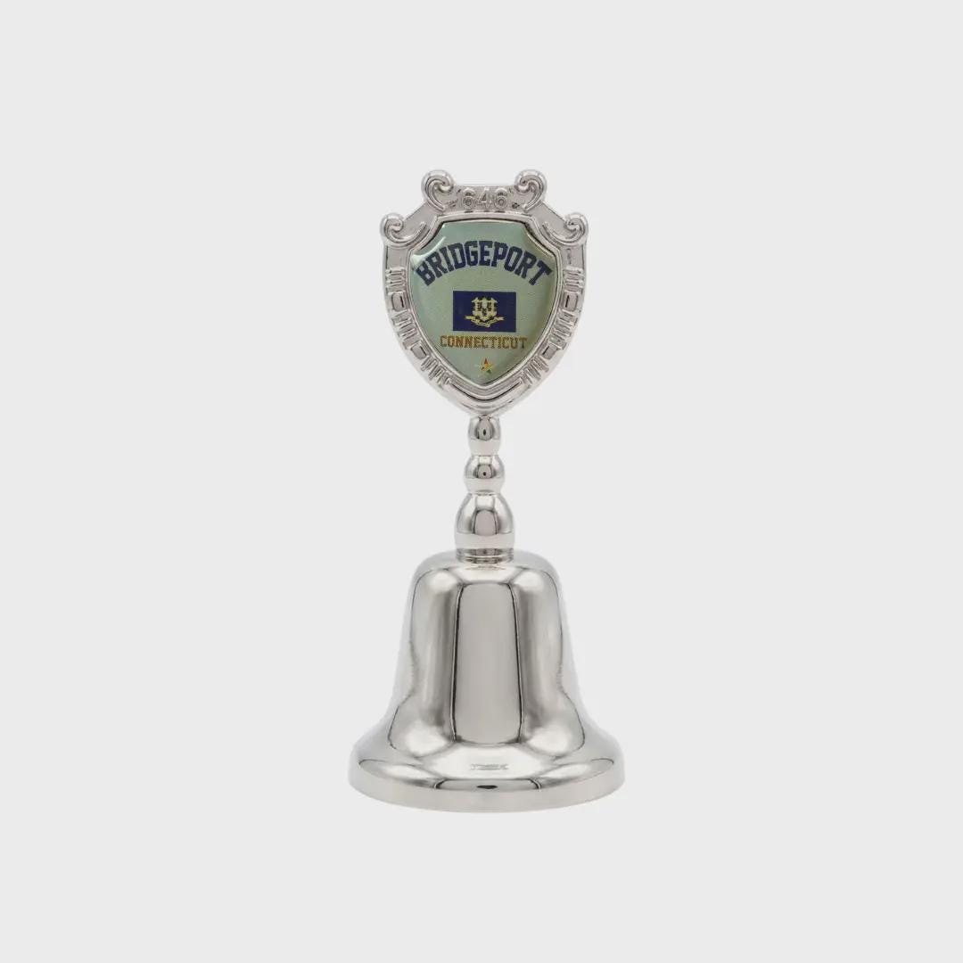Bridgeport Connecticut Souvenir Metal Zinc Small Bell
