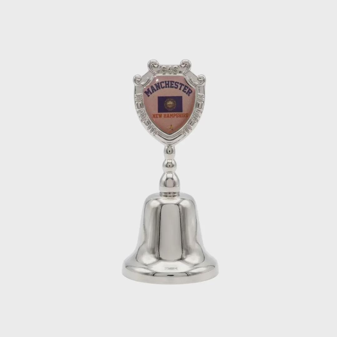 Manchester New Hampshire Souvenir Metal Zinc Small Bell