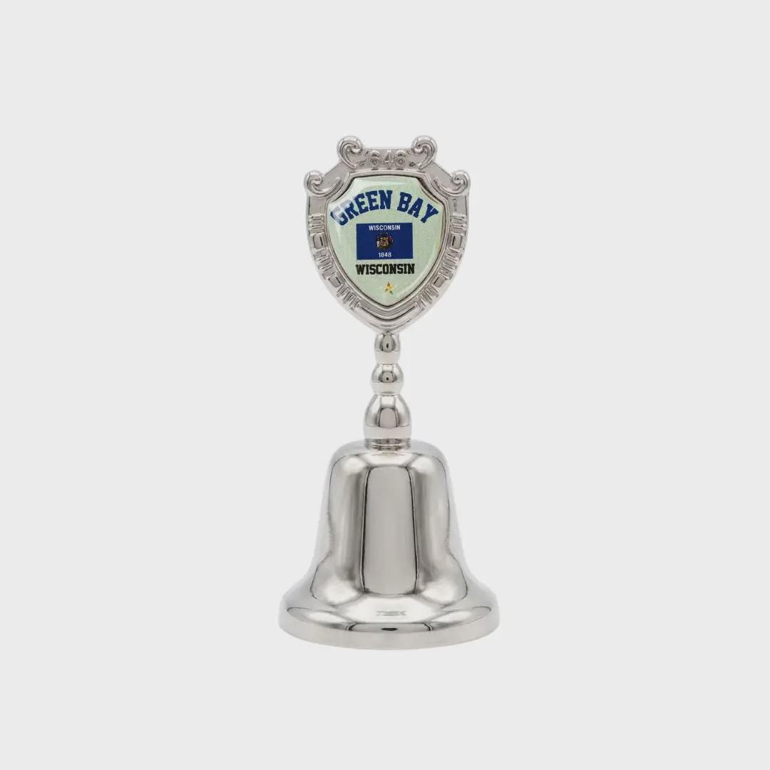 Green Bay Wisconsin Souvenir Metal Zinc Small Bell