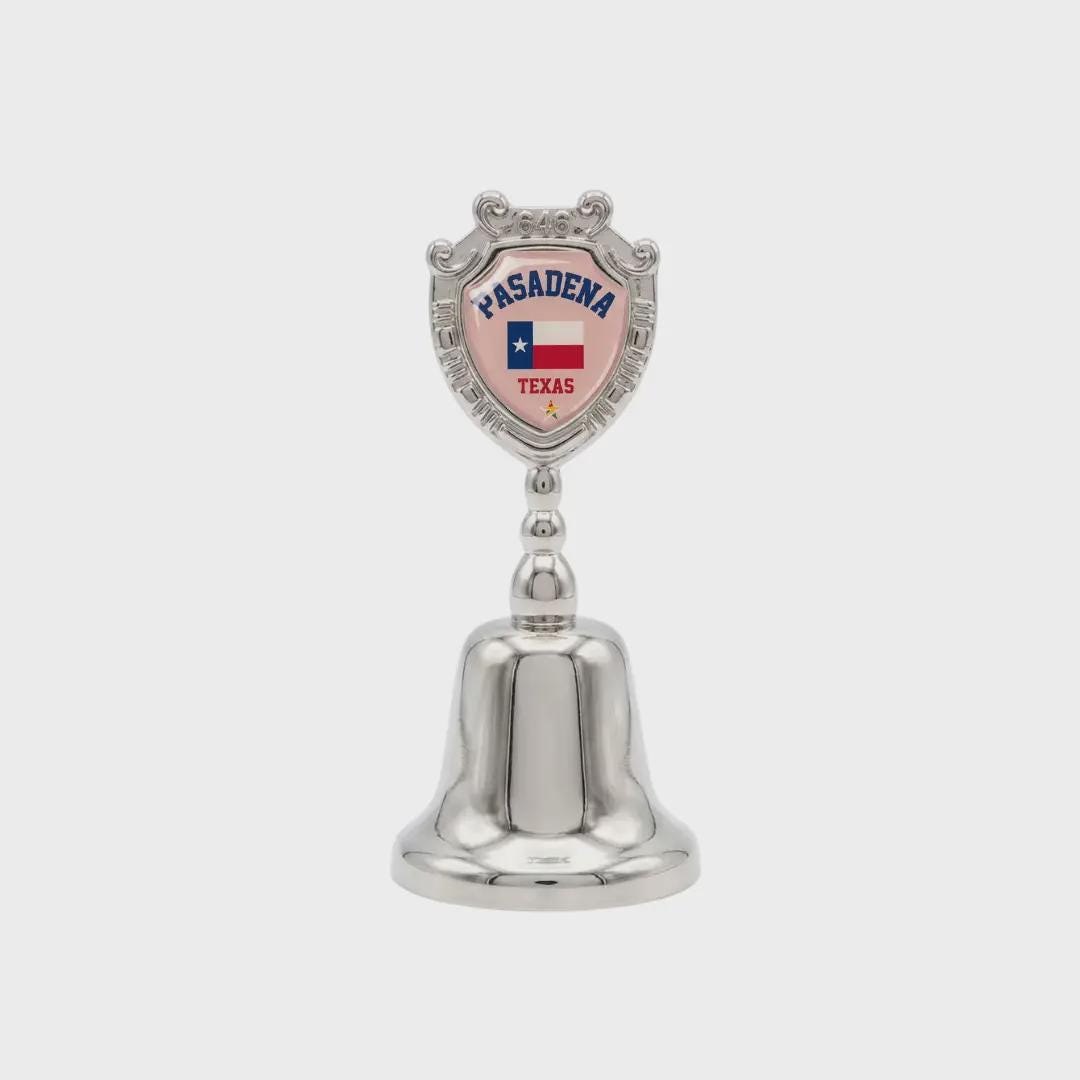 Pasadena Texas Collectible Souvenir Metal Zinc Small Bell