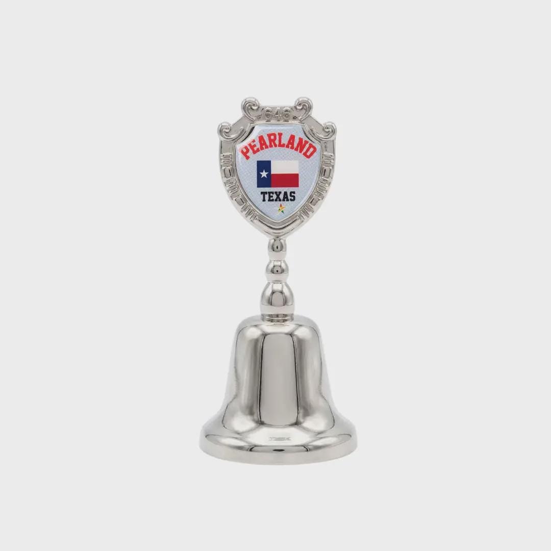 Pearland Texas Collectible Souvenir Metal Zinc Small Bell