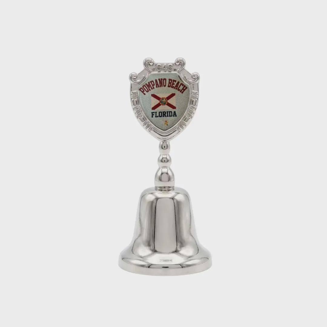 Pompano Beach Florida Souvenir Metal Zinc Small Bell