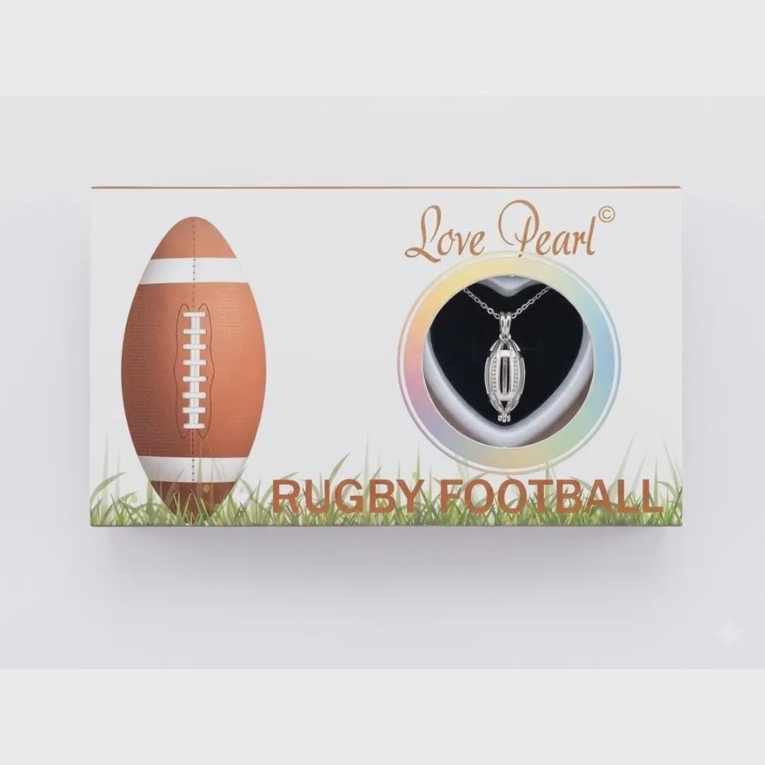 Rugby Football Love Pearl Kit with Pendant Necklace
