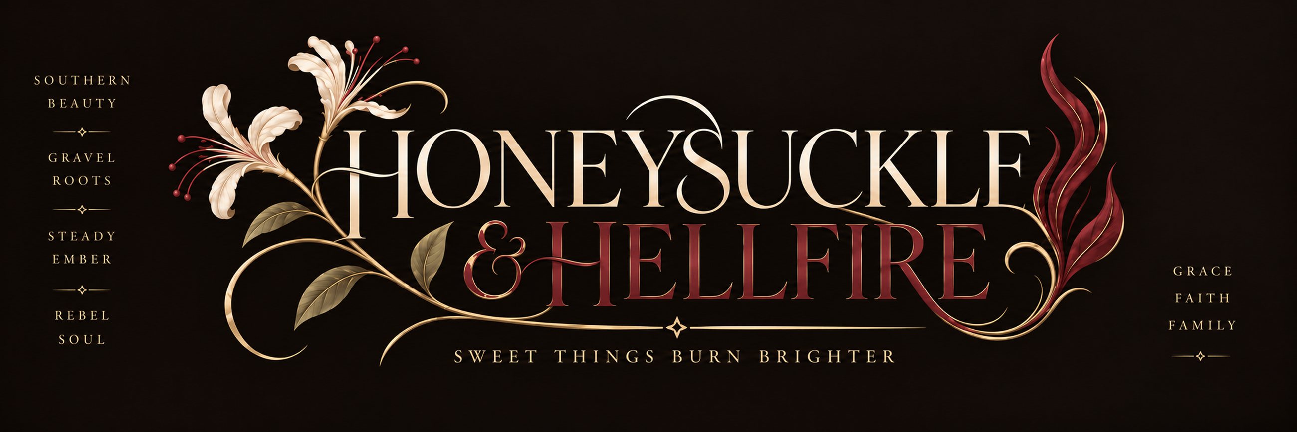 Honeysuckle & Hellfire floral banner