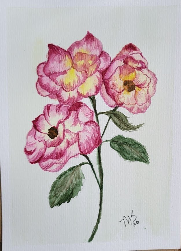 Roses watercolor painting