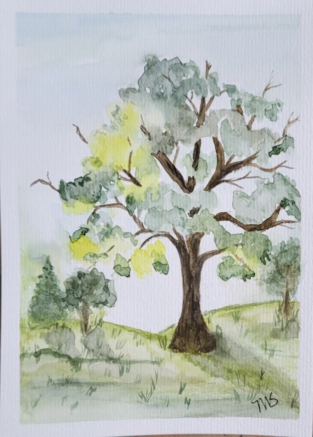 Tree watercolor painting