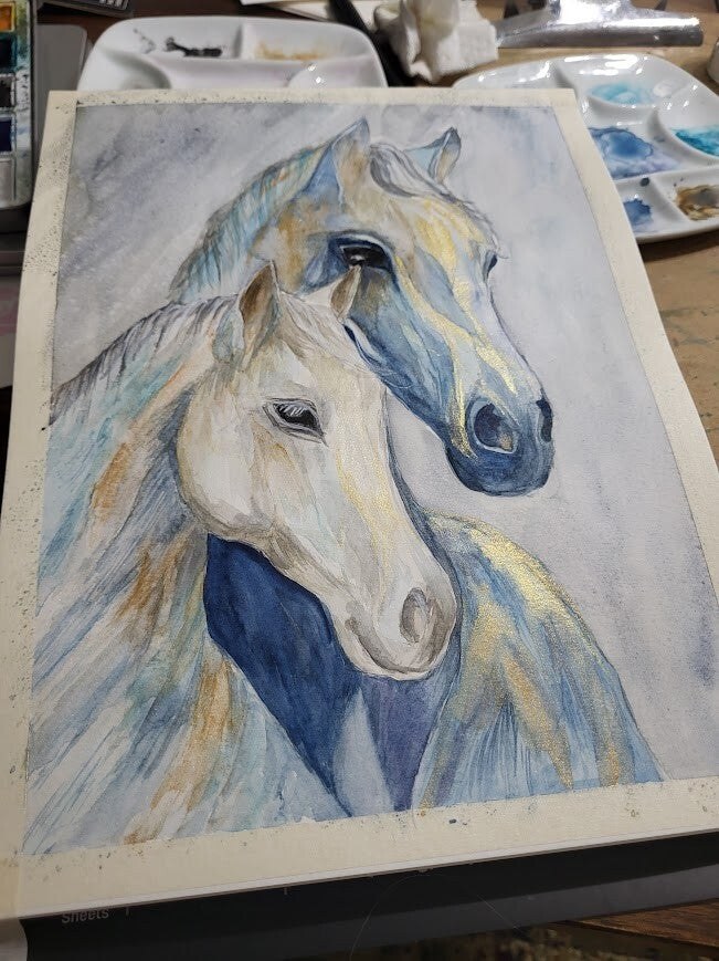 Horse watercolor painting