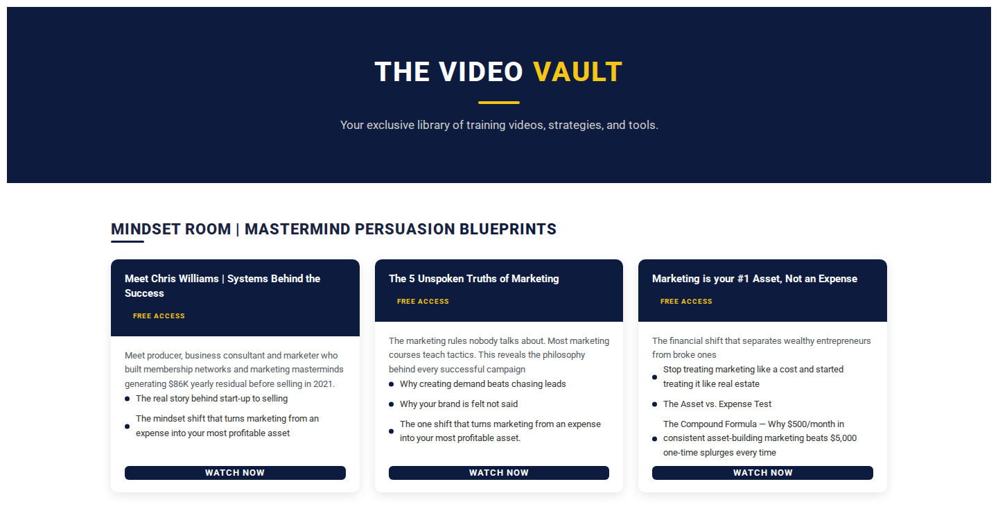 Preview of the CDUB Video Vault training library