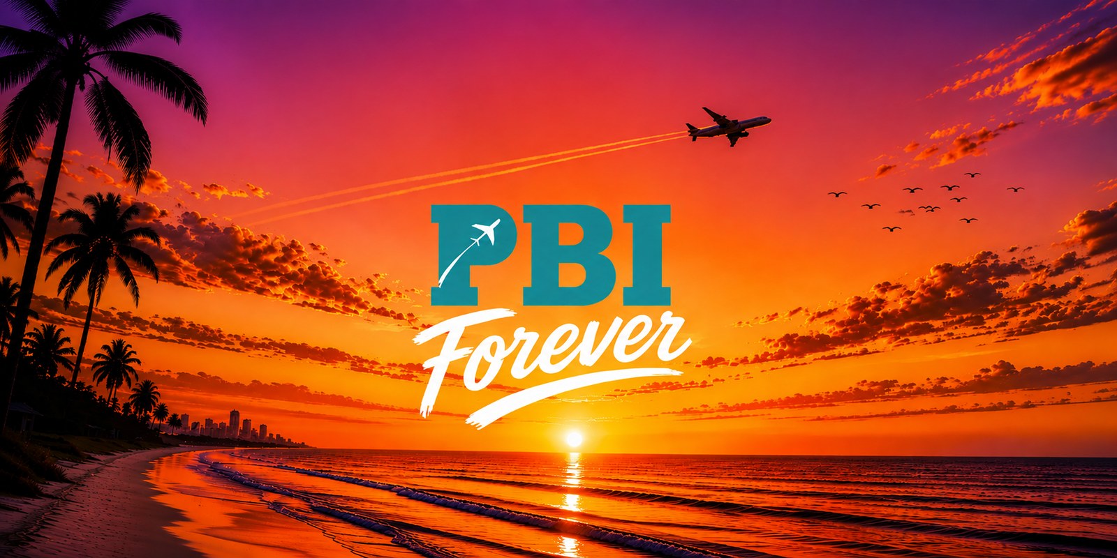 PBI Forever logo over a sunset