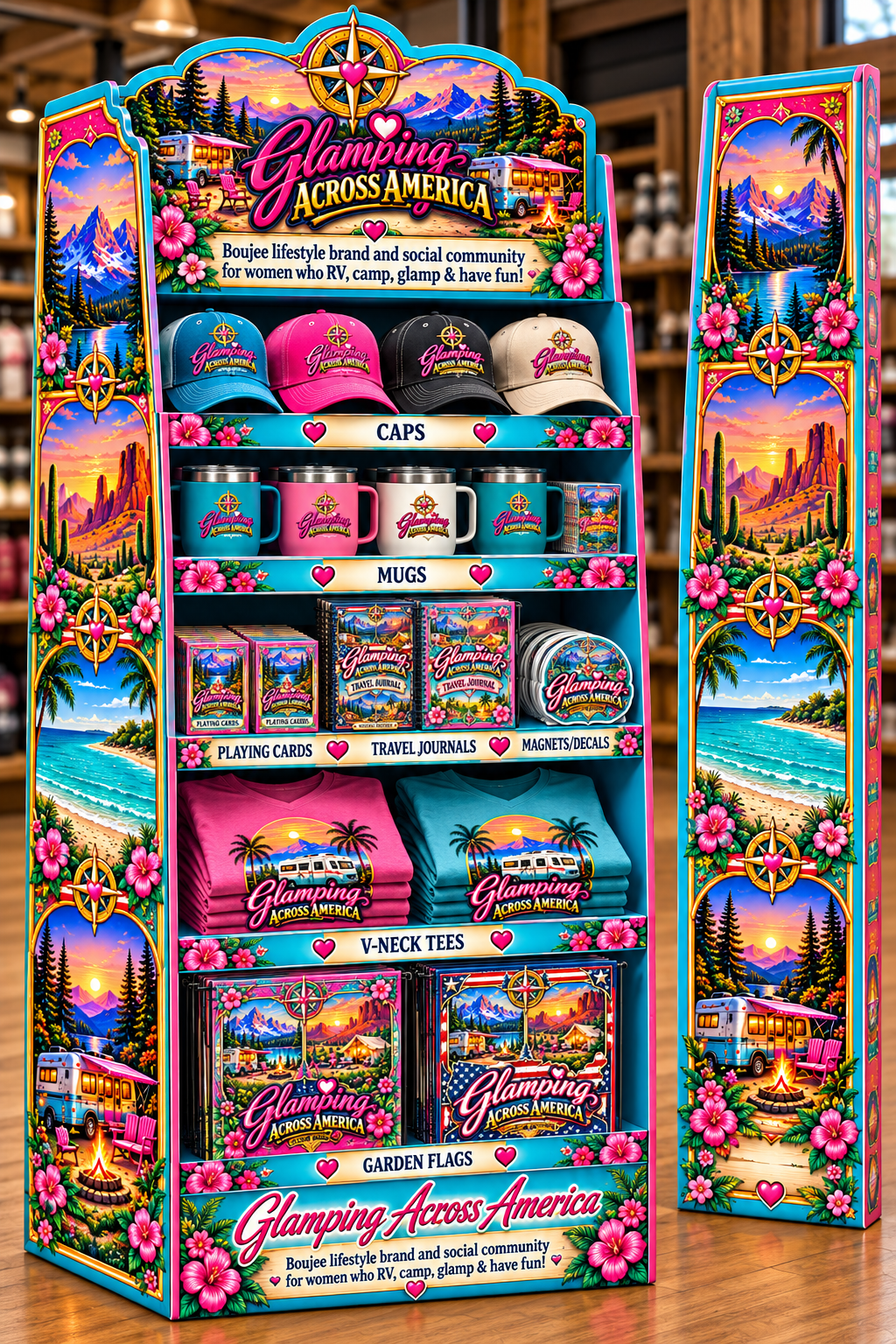 Glamping Across America Camp Store display