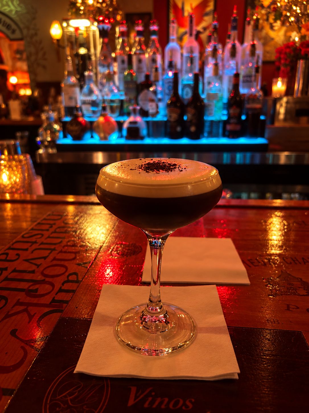 Espresso martini at the Vinos bar