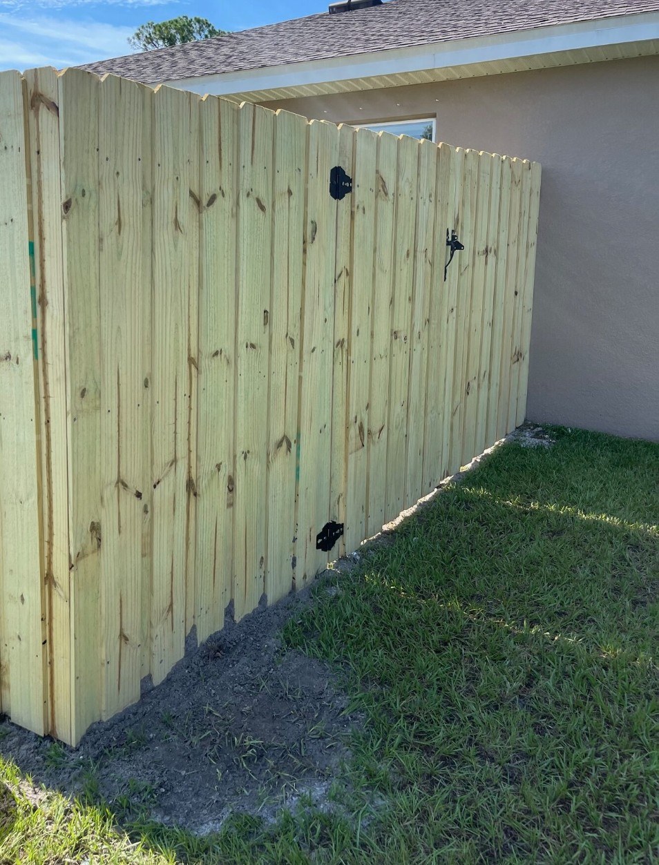 Wood privacy fence and gate detail