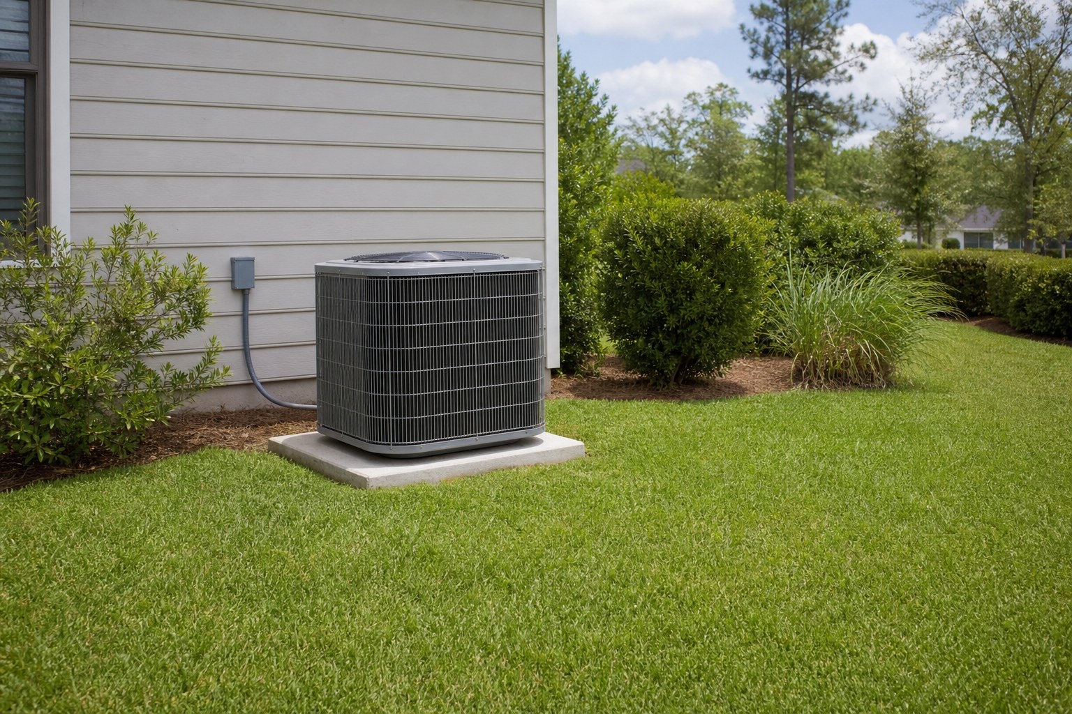 Outdoor air conditioner with clear space around it