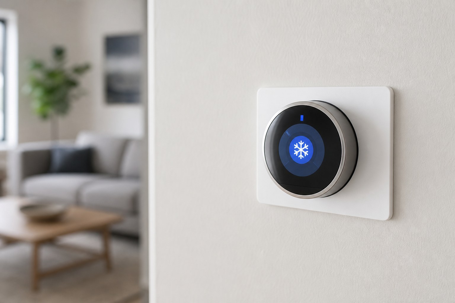 Home thermostat set for cooling