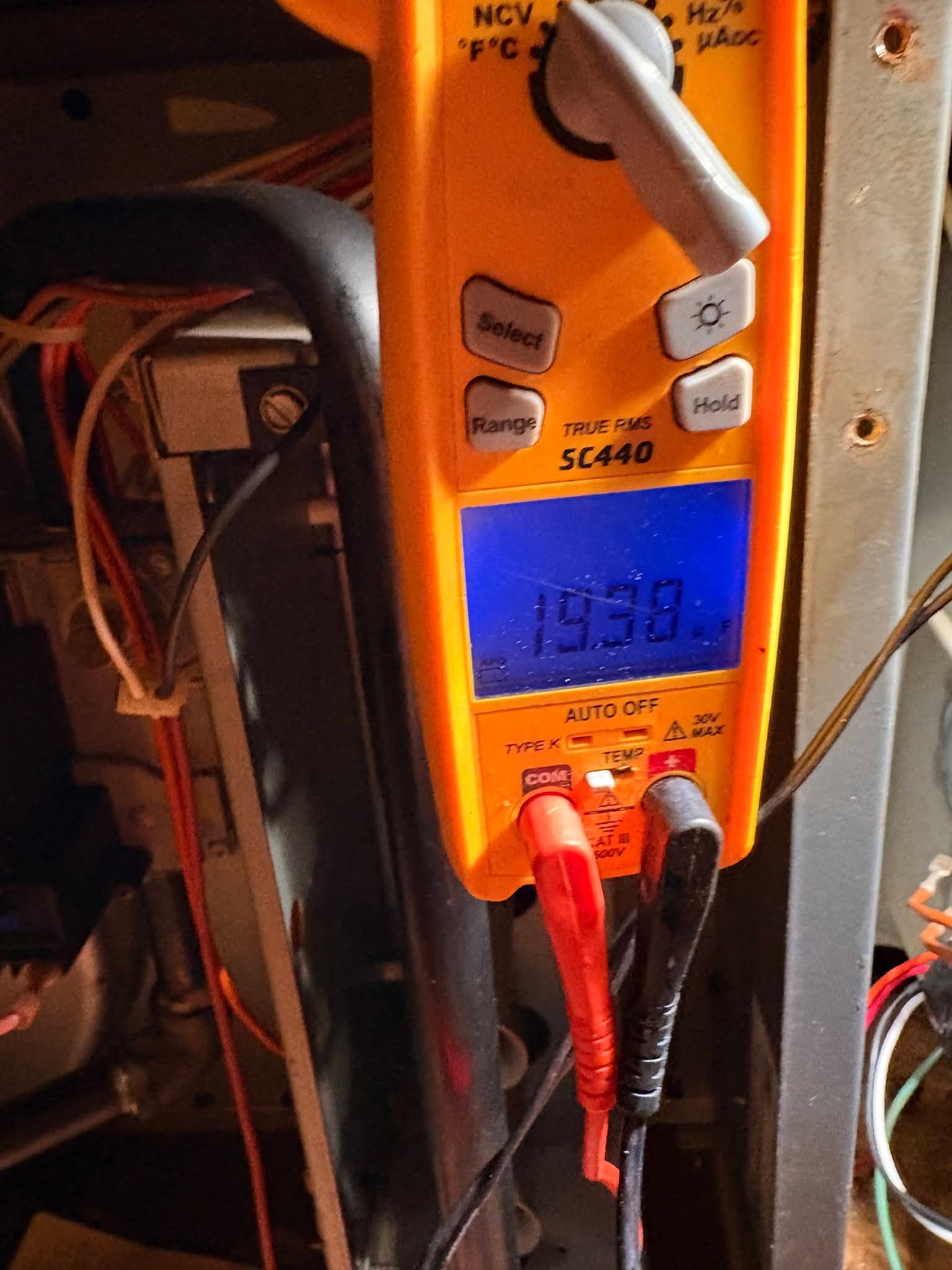 Electrical meter used during HVAC diagnostics