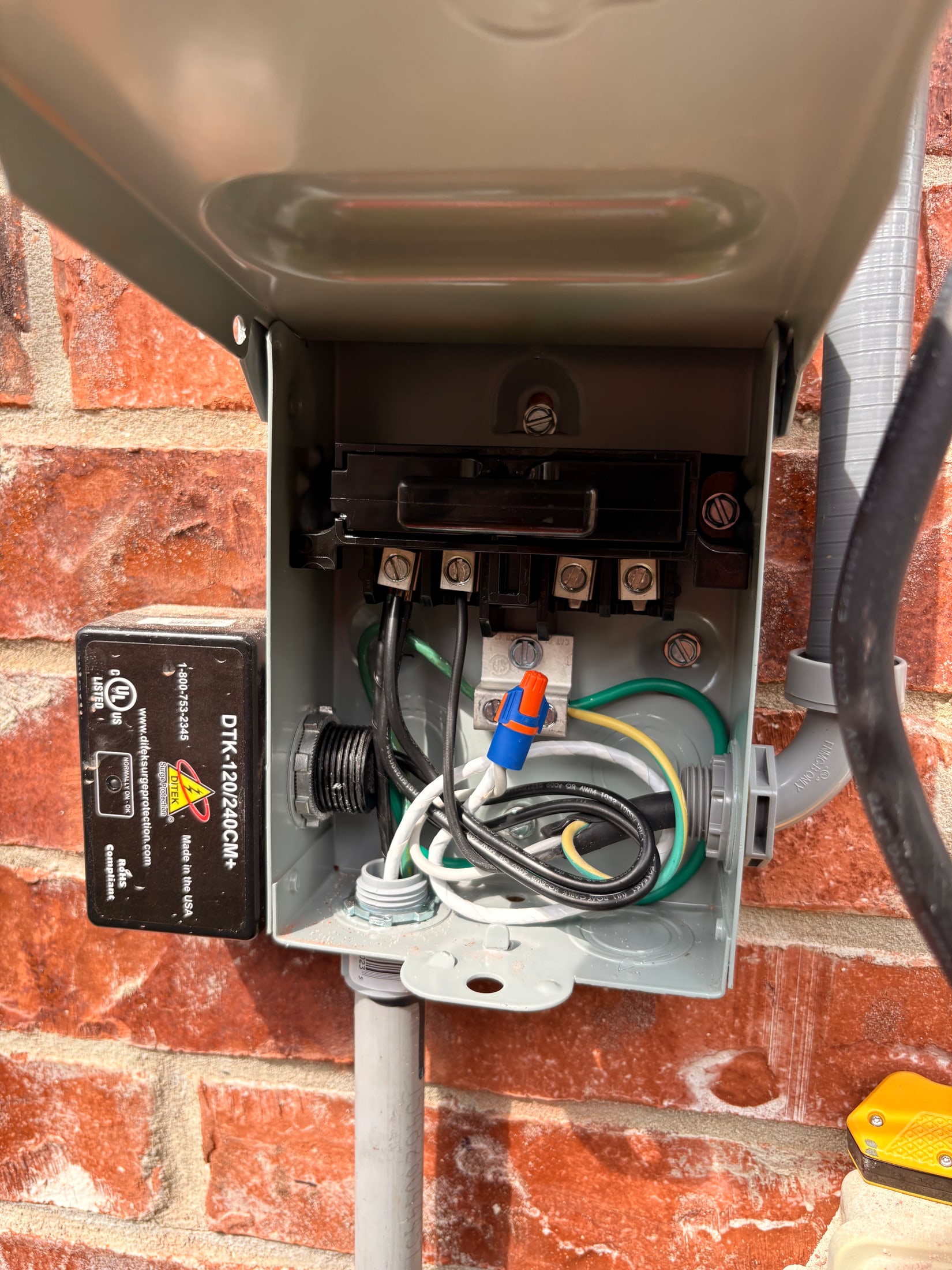 HVAC unit electrical compartment during service