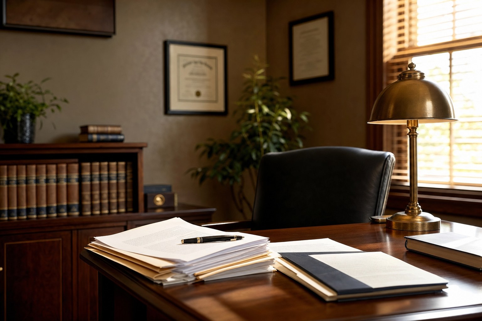 Warm, private legal consultation office