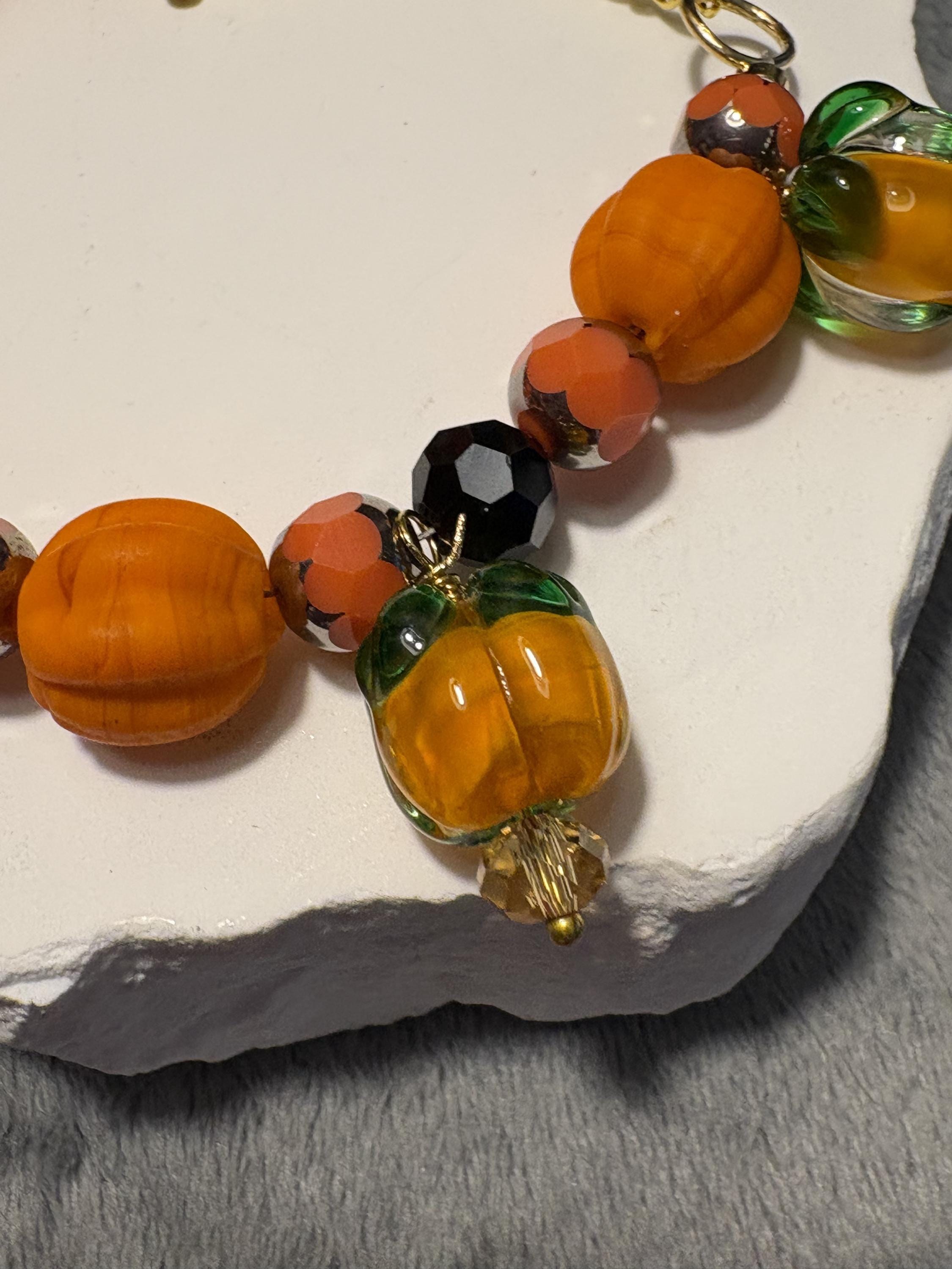 Glass Pumpkin Jewelry Set view 10