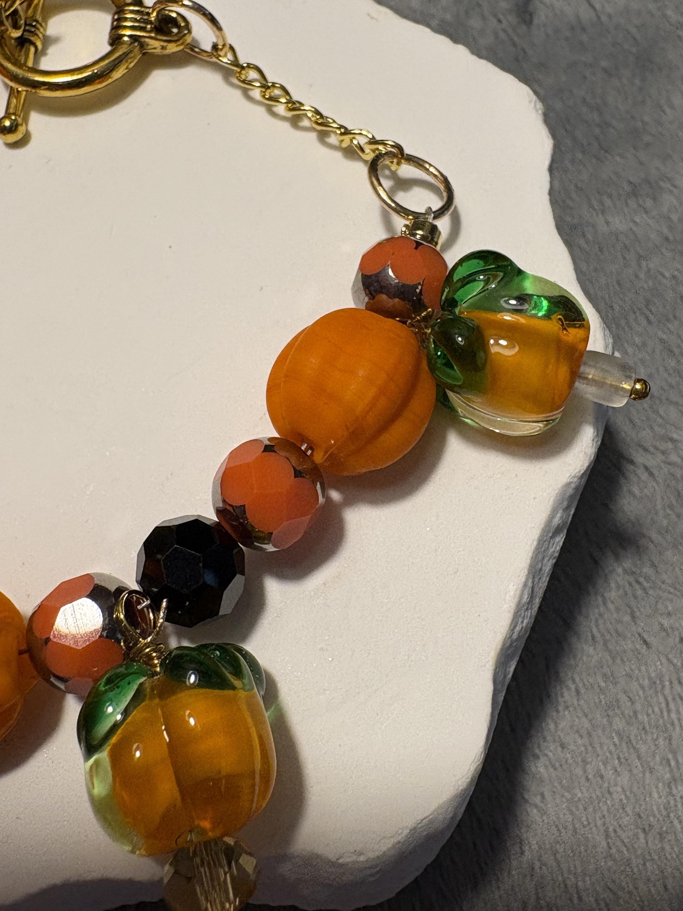 Glass Pumpkin Jewelry Set view 11
