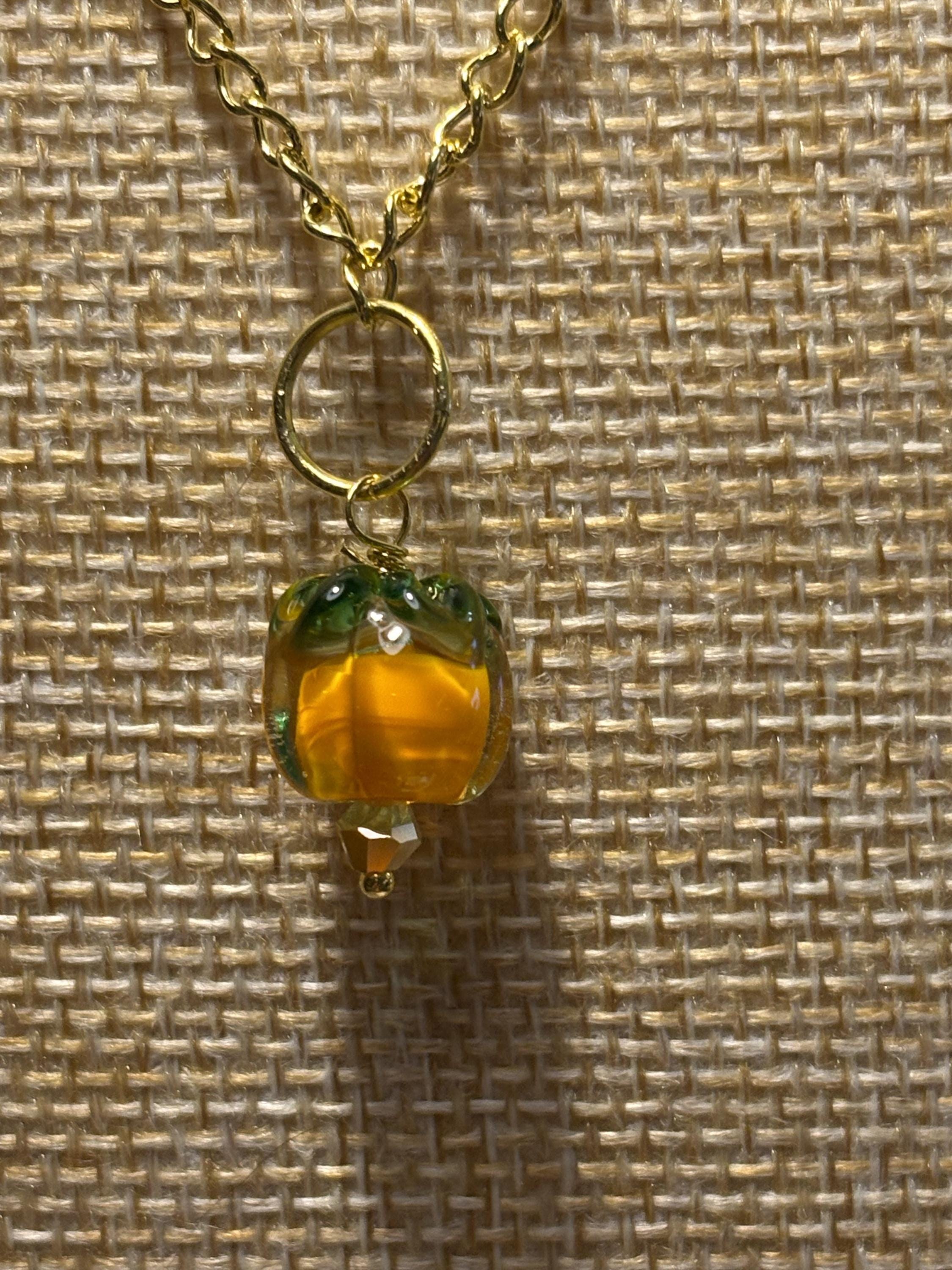 Glass Pumpkin Jewelry Set view 5