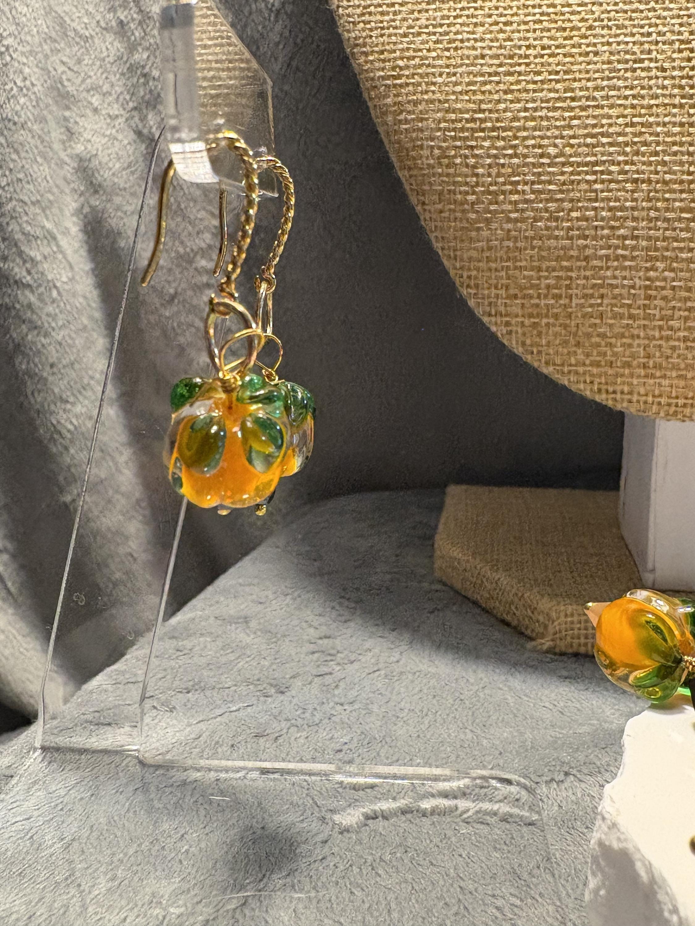 Glass Pumpkin Jewelry Set view 8