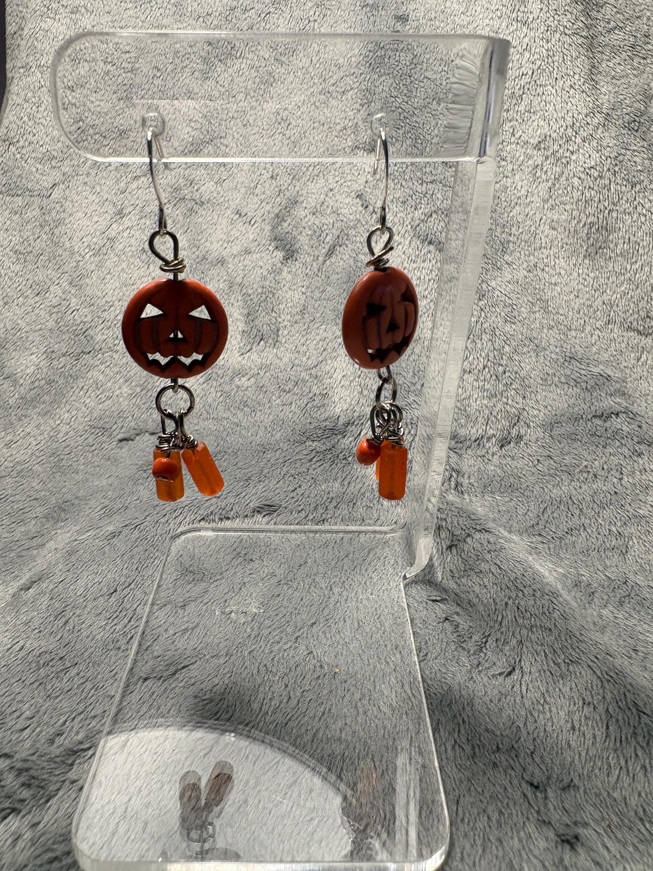 Handmade Halloween Pumpkin Earrings view 6
