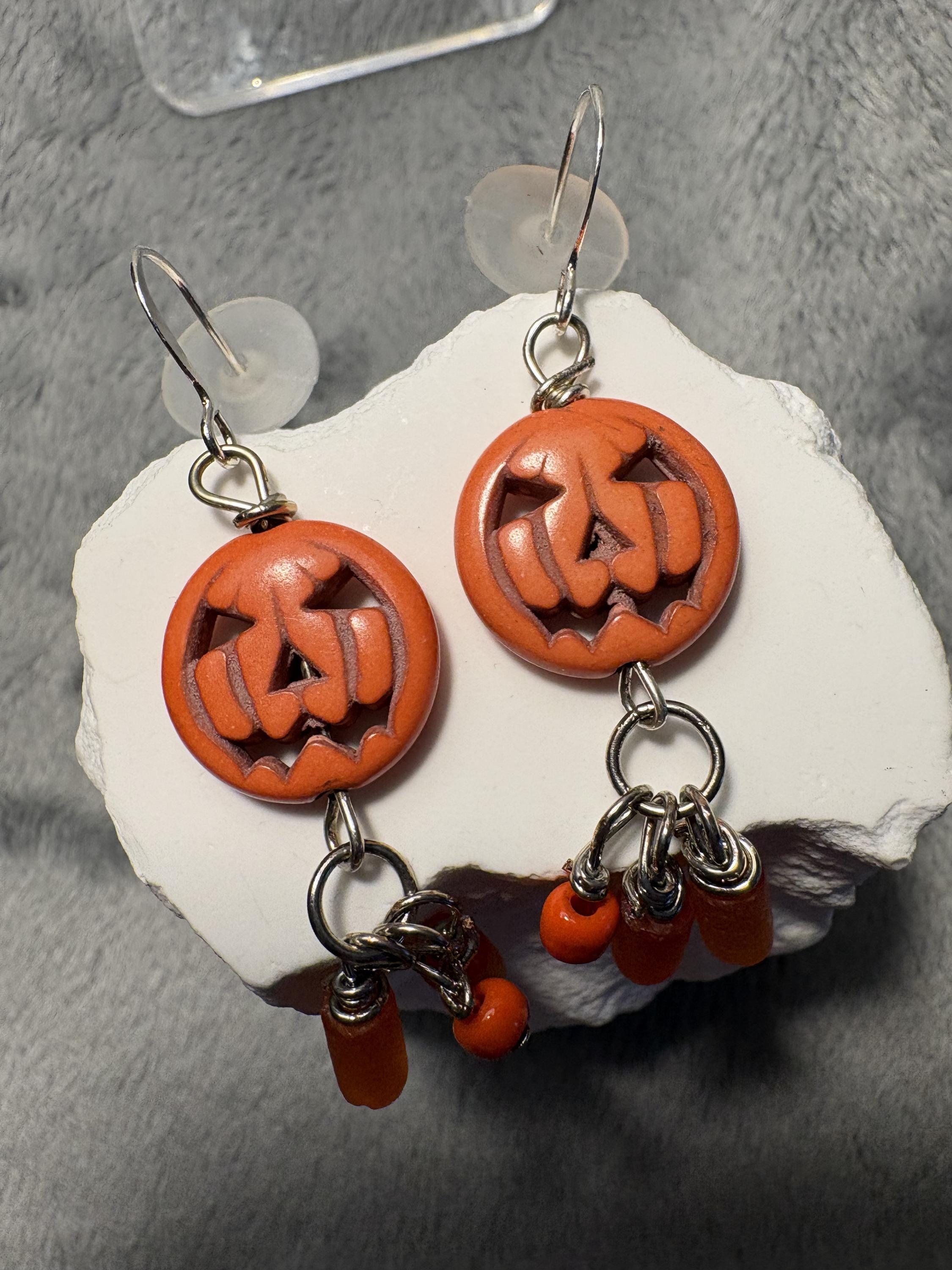 Handmade Halloween Pumpkin Earrings view 8