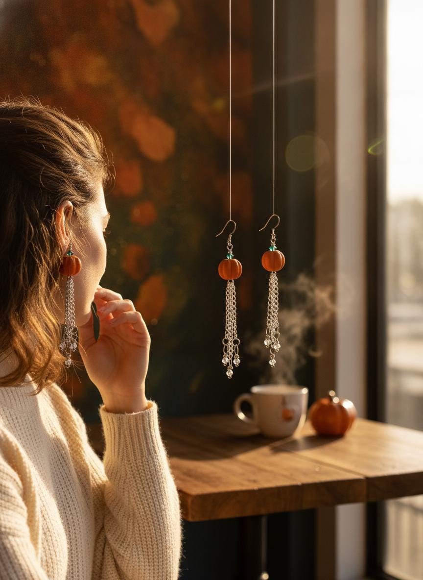Pumpkin Dangle Earrings view 2