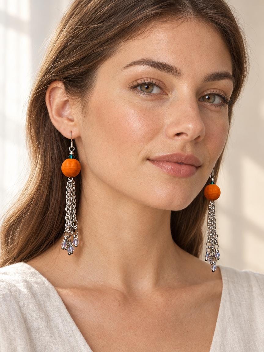 Pumpkin Dangle Earrings view 3